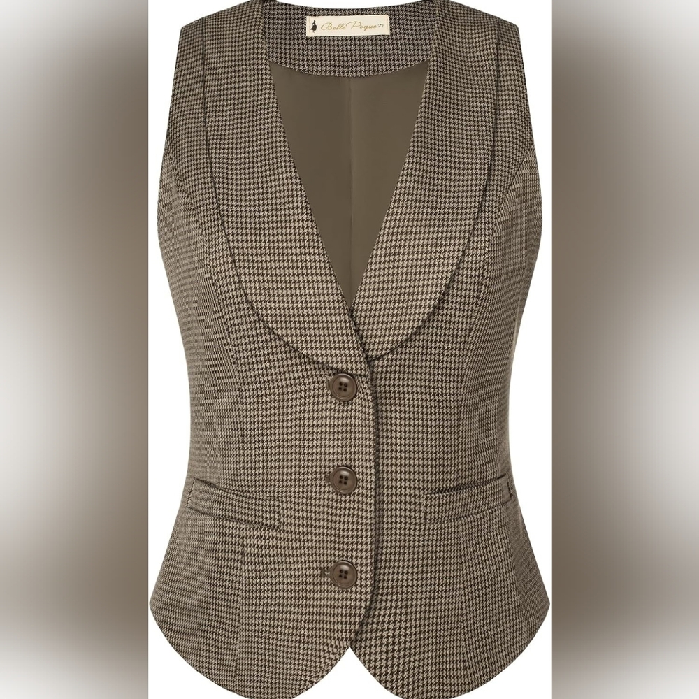 Belle Poque Suit Vest Tops Waistcoat Blazer